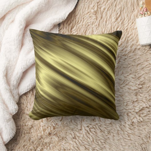 スーパービーディアゴナルゴールデンメタリックサテン生地アート クッション (ブランケット)