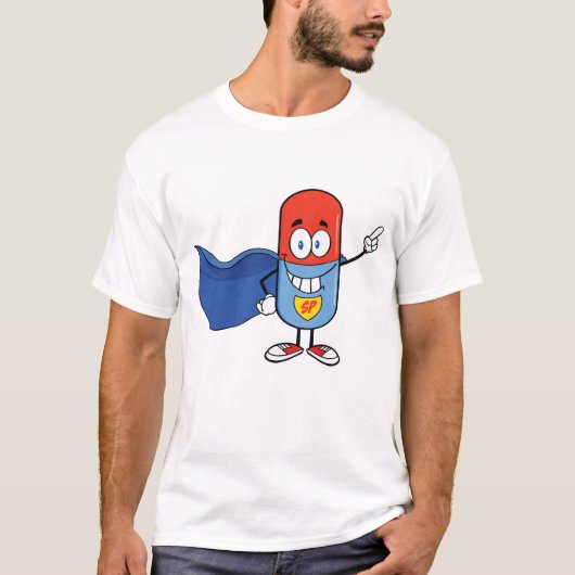 スーパーピルカートゥーンの英雄キャラクター Tシャツ (正面)