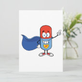 スーパーピル カートゥーン ヒーロー キャラクター 招待状 (スタンド正面)