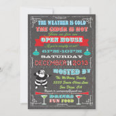 スーパーファンなチョークボードクリスマスオープン ハウス 招待状 (正面)