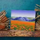 スーパーブルーム | Surreal Poppies Landscape Tabletop フォトプラーク (側面)