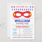 スーパーヘロスパーティーハッピーバースデー招待状 招待状 (正面)
