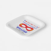 スーパーヘロスパーティーハッピーバースデー ペーパープレート (傾斜あり)