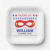 スーパーヘロスパーティーハッピーバースデー ペーパープレート (正面)