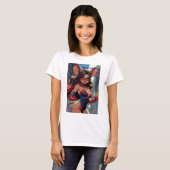 スーパーマウスウーマン マウス パワー 女性 白 Tシャツ (正面フル)
