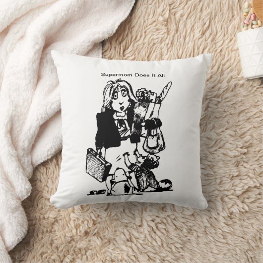 スーパーママが母の日を丸ごと守る クッション (ブランケット)