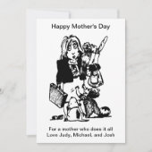 スーパーママが母の日を幸せに 招待状 (正面)