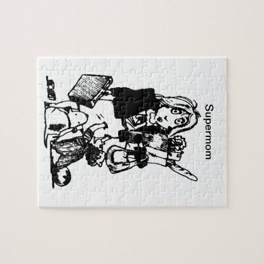 スーパーママはなんでもする 母の日 小さい ジグソーパズル (横)