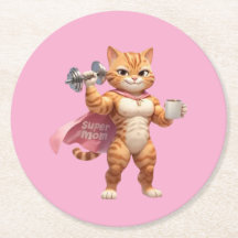 スーパーママジムキャットコースター丸型