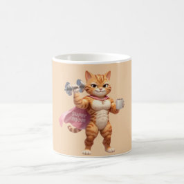 スーパーママジムキャットマグカップ - 楽しいフィットネスコーヒーのギフト コーヒーマグカップ
