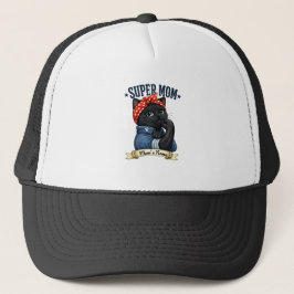 スーパーママブラックキャット - 母の日Tシャツ キャップ
