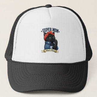 スーパーママブラックキャット - 母の日Tシャツ キャップ