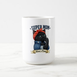 スーパーママブラックキャット - 母の日Tシャツ コーヒーマグカップ