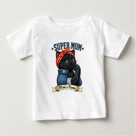 スーパーママブラックキャット - 母の日Tシャツ ベビーTシャツ