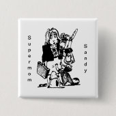 スーパーママ名前をカスタムする母の日 缶バッジ (正面)