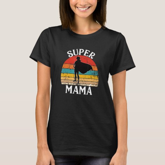 スーパーママ スペイン人ママ 女性ヒーロー ケープ付き Tシャツ (正面)