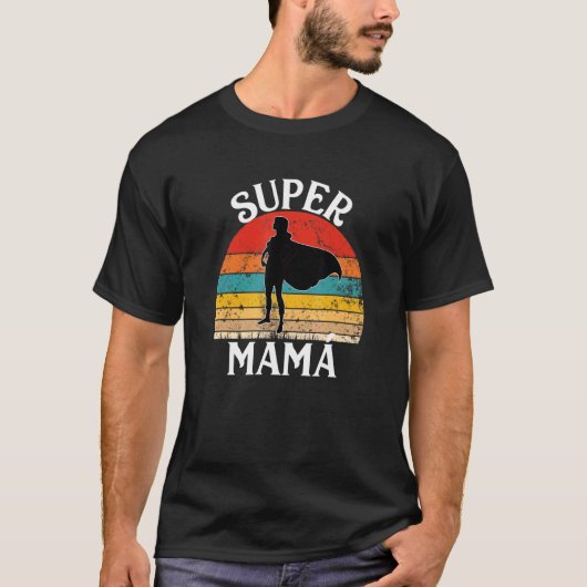 スーパーママ スペイン人ママ 女性ヒーロー ケープ付き Tシャツ (正面)