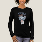 スーパーママ ブルー水彩の母と子供のアート トライブレンドTシャツ (正面)
