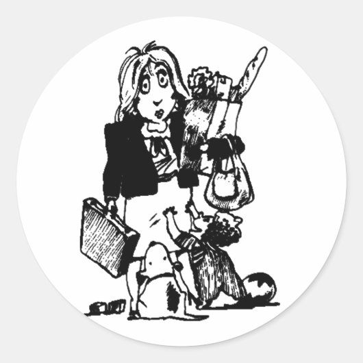 スーパーママ:全部やってるママ ラウンドシール (正面)