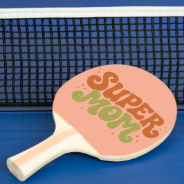 スーパーママ 遊び心のあるレトロでグルービーなタイポグラフィ 卓球ラケット