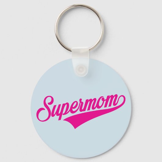 スーパーママ（青） - キーホルダー (正面)