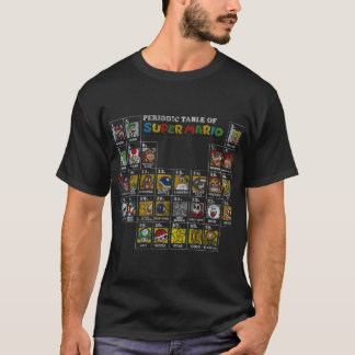 スーパーマリオ キャラクター表 パネルグリッド f tシャツ