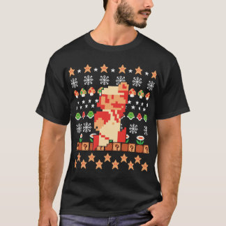 スーパーマリオ マリオ 皮 クリスマス おもしろい Tシャツ
