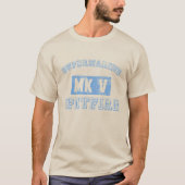 スーパーマリンスピットファイア – 青 Tシャツ (正面)