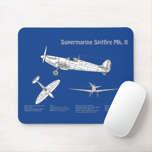 スーパーマリンスピットファイア – 飛行機の設計図ABD マウスパッド (マウス)