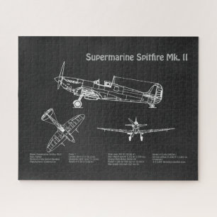 スーパーマリンスピットファイア – 飛行機の設計図PD ジグソーパズル