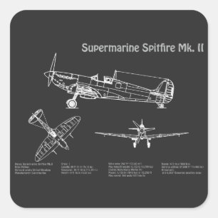 スーパーマリンスピットファイア – 飛行機の設計図PD スクエアシール