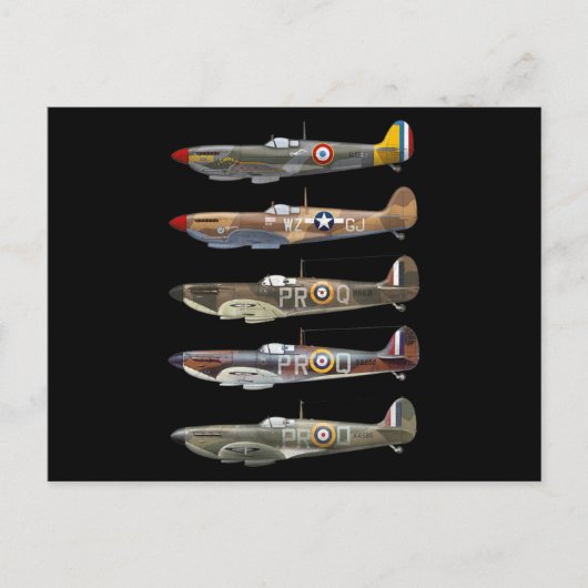 スーパーマリン・スピットファイアは英国の第2次世界大戦戦士 ポストカード (正面)