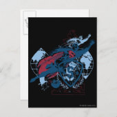 スーパーマンおよび地図 ポストカード (正面/裏面)