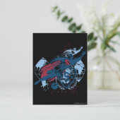 スーパーマンおよび地図 ポストカード (スタンド正面)