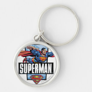 スーパーマンとロゴ縁ど(Superman and Logo) キーホルダー