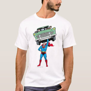 スーパーマンは車を持つ Tシャツ