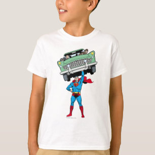 スーパーマンは車を持つ Tシャツ