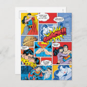 スーパーマンバレンタインデー|漫画ブックコラージュ シーズンポストカード (正面/裏面)