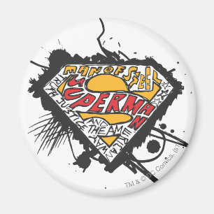 スーパーマン様式化 ロゴ（文字のロゴ付き） マグネット