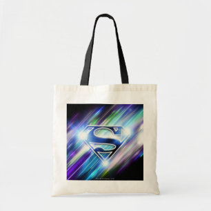スーパーマン様式化 輝く青いバーストロゴ トートバッグ