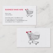 スーパーマーケットのショッピングのトロリーのコンピュータマウス 名刺 (正面/裏面)