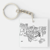 スーパーマーケットの交通管制の信号 キーホルダー (正面)