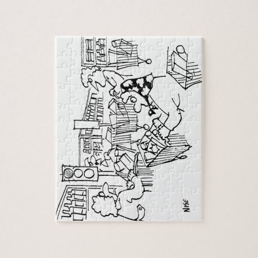 スーパーマーケットの交通管制の信号 ジグソーパズル (縦)