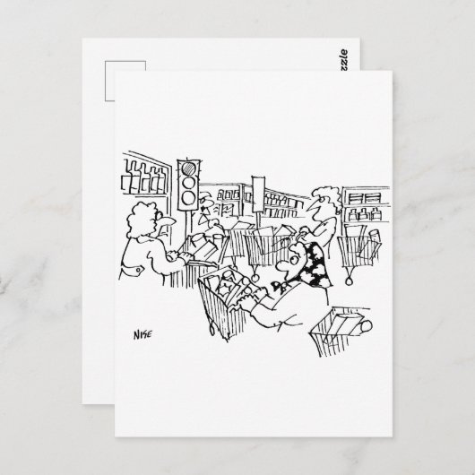 スーパーマーケットの交通管制の信号 ポストカード (正面/裏面)