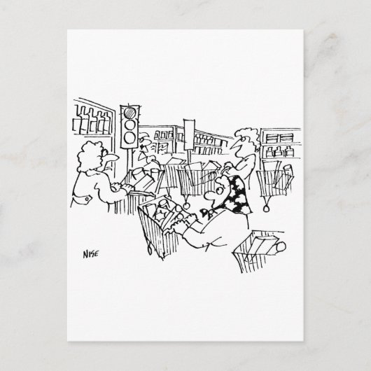 スーパーマーケットの交通管制の信号 ポストカード (正面)