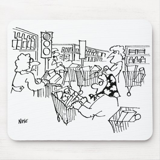 スーパーマーケットの交通管制の信号 マウスパッド (正面)