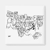 スーパーマーケットの交通管制の信号 マグネット (正面)