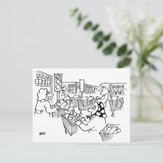 スーパーマーケットの信号おもしろい ポストカード (スタンド正面)