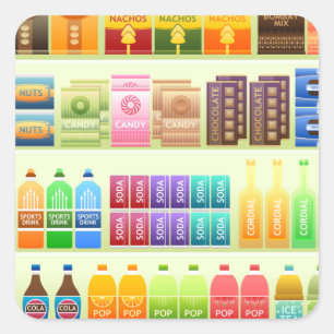 スーパーマーケットの市販の商品スナック スクエアシール