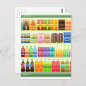 スーパーマーケットの市販の商品スナック ポストカード (正面/裏面)